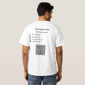 Uw QR Code Scan en Custom Text Business T-Shirt (Achterkant volledig)
