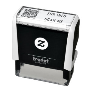 Uw QR Code Scan Info Aangepaste Stamp Teamplate Zelfinktende Stempel