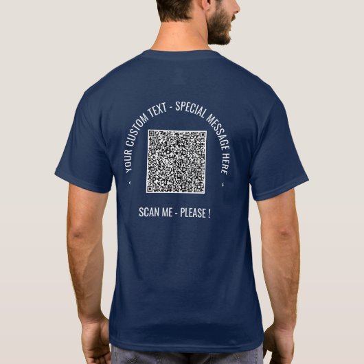 Uw QR Code Scan Info Aangepaste Tekst Grappig T-sh T-shirt (Achterkant)