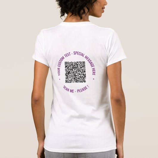 Uw QR Code Scan Info Aangepaste Tekst Grappig T-sh T-shirt (Achterkant)