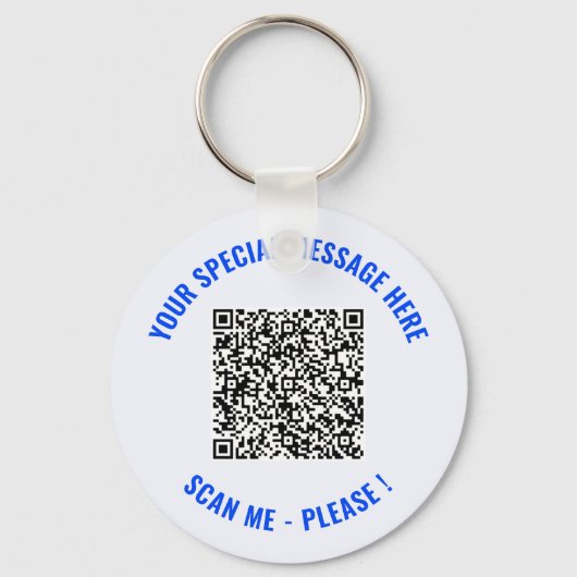 Uw QR Code Scan Info Aangepaste Tekst Sleutelhange Sleutelhanger (Voorkant)