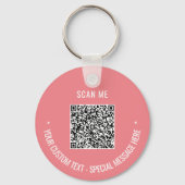 Uw QR Code Scan Info Aangepaste tekstkleuren Sleut Sleutelhanger (Voorkant)