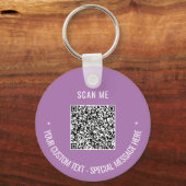Uw QR Code Scan Info Aangepaste tekstkleuren Sleut Sleutelhanger (Achterkant)