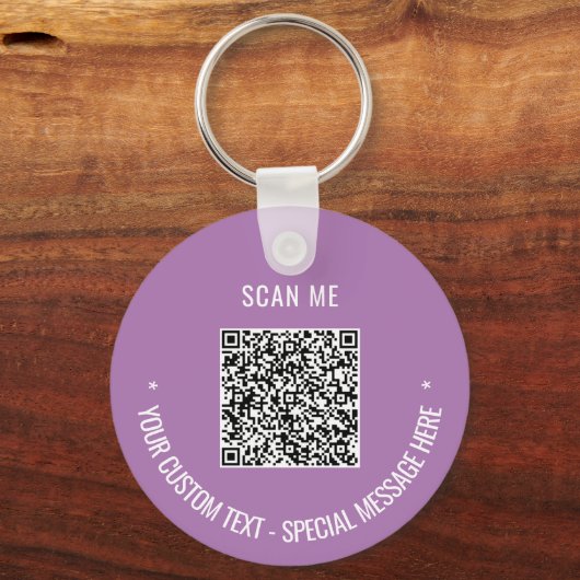 Uw QR Code Scan Info Aangepaste tekstkleuren Sleut Sleutelhanger (Achterkant)