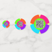 Uw QR Code Scan Info Confetti met aangepaste kleur (Voorkanten)