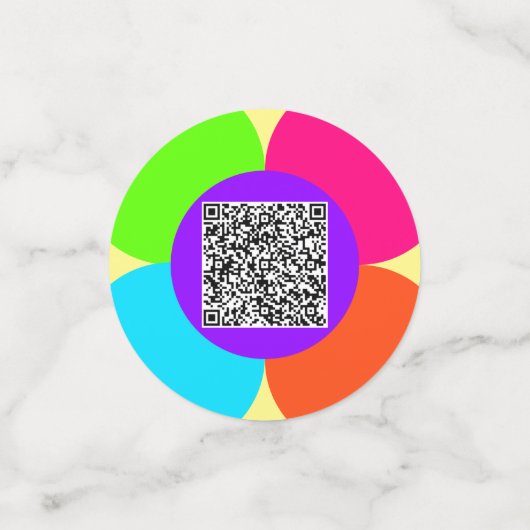 Uw QR Code Scan Info Confetti met aangepaste kleur (Kleine voorkant)