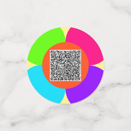Uw QR Code Scan Info Confetti Voorbeeld (Kleine voorkant)