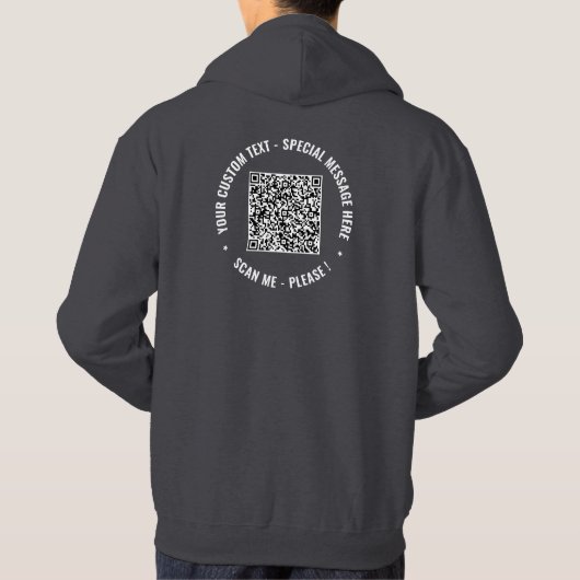 Uw QR Code Scan Info Custom Text Hoodie (Achterkant)