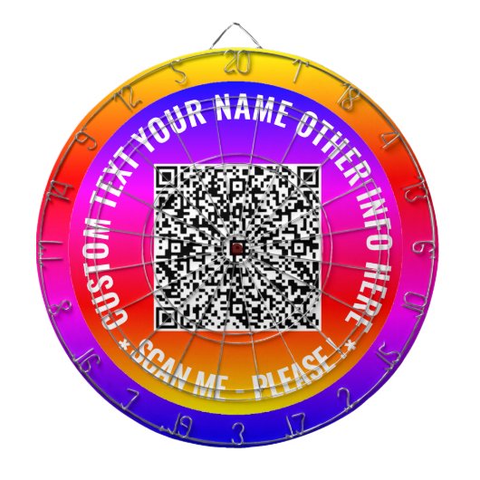 Uw QR Code Scan Info Dart Board met Aangepaste Tek Dartbord (Voorkant)