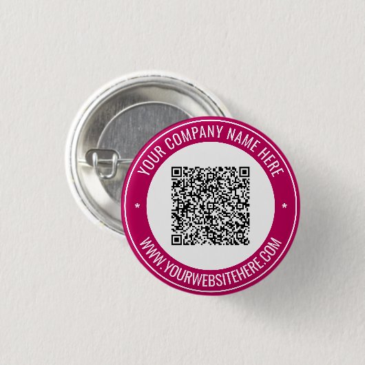 Uw QR Code Scan Info en Aangepaste Tekst Button (Voorkant /achterkant)