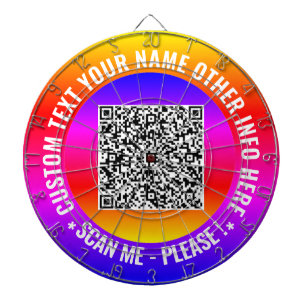 Uw QR Code Scan Info en Aangepaste Tekst Dart Boar Dartbord