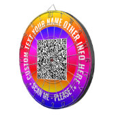Uw QR Code Scan Info en Aangepaste Tekst Dart Boar Dartbord (Voorkant Rechts)