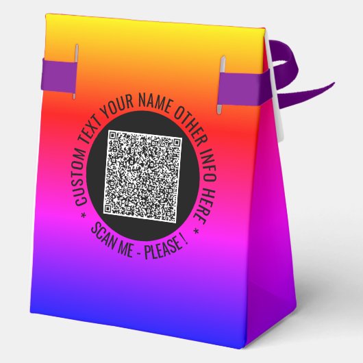Uw QR Code Scan Info en Aangepaste Tekst Favor Box Bedankdoosjes (Achterkant)