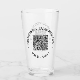 Uw QR Code Scan Info en Aangepaste Tekst Glas