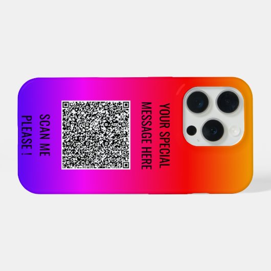 Uw QR Code Scan Info en Aangepaste Tekst iPhone Ca Hoesje (Achterkant horizontaal)