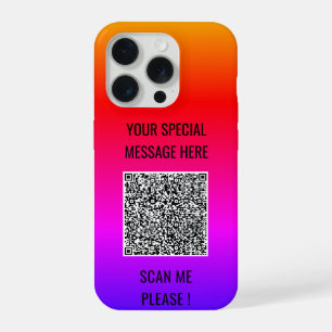 Uw QR Code Scan Info en Aangepaste Tekst iPhone Ca 15 Pro Case