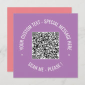 Uw QR Code Scan Info en Aangepaste Tekst Kaart (Voorkant / Achterkant)