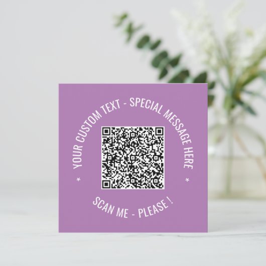 Uw QR Code Scan Info en Aangepaste Tekst Kaart (Staand voorkant)