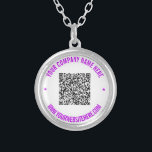 Uw QR Code Scan Info en Aangepaste Tekst Ketting<br><div class="desc">Aangepaste kleuren en lettertype - Uw QR-code of Logo / Fotonaam Website of Aangepaste tekst Promotioneel Business of Personal Modern Stamp Design Ketting / Cadeaucode - Voeg uw QR-code toe - Afbeelding - Logo of Foto / Naam - Bedrijf / Website of andere informatie / tekst - Afmetingen en verplaatsen...</div>