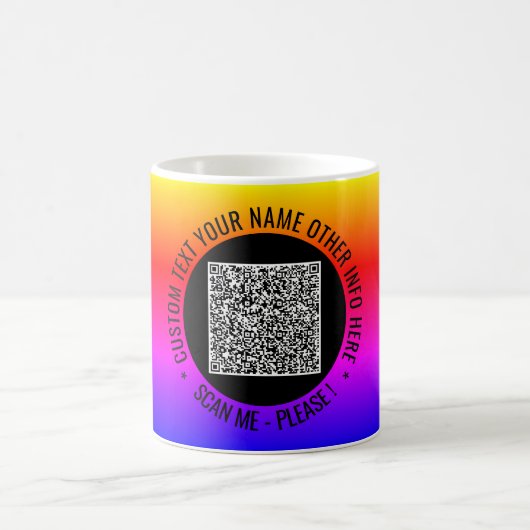 Uw QR Code Scan Info en Aangepaste Tekst Koffie Mo Koffiemok (Center)
