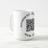 Uw QR Code Scan Info en Aangepaste Tekst Koffie Mo Koffiemok (Voorkant links)