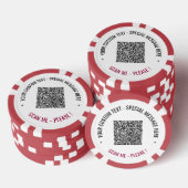 Uw QR Code Scan Info en Aangepaste Tekst Poker Chi Chips (Opstapeling)