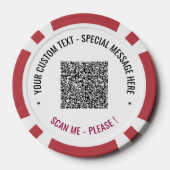 Uw QR Code Scan Info en Aangepaste Tekst Poker Chi Chips (Achterkant)