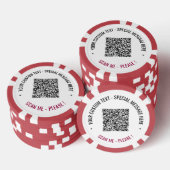 Uw QR Code Scan Info en Aangepaste Tekst Poker Chi Poker Chips (Opstapeling)
