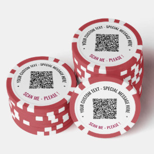 Uw QR Code Scan Info en Aangepaste Tekst Poker Chi Poker Chips