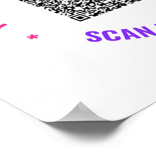 Uw QR Code Scan Info en Aangepaste Tekst Poster (Hoek)