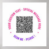 Uw QR Code Scan Info en Aangepaste Tekst Poster (Voorkant)