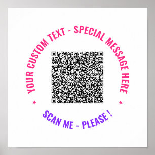 Uw QR Code Scan Info en Aangepaste Tekst Poster