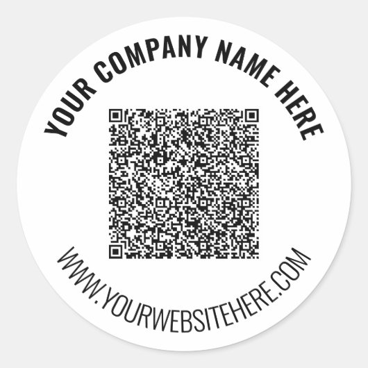 Uw QR Code Scan Info en Aangepaste Tekst Sticker (Voorkant)