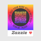 Uw QR Code Scan Info en Aangepaste Tekst Sticker (Vel)