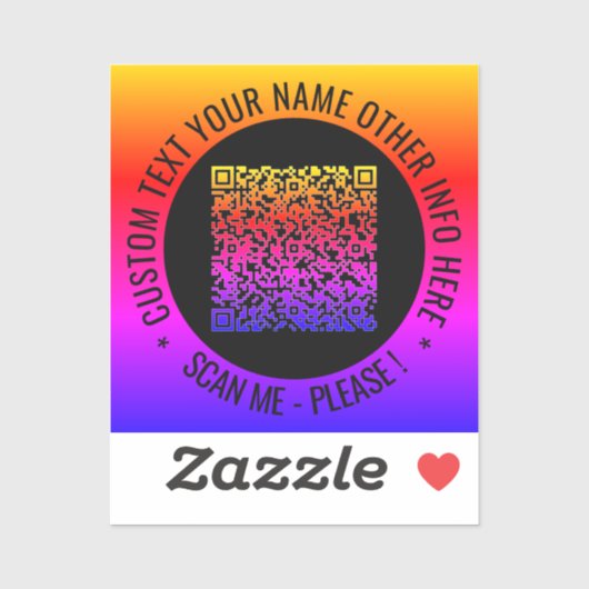 Uw QR Code Scan Info en Aangepaste Tekst Sticker (Vel)