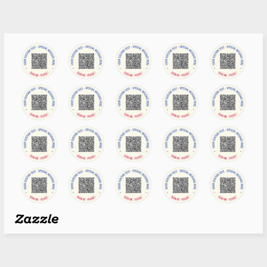 Uw QR Code Scan Info en aangepaste tekst Stickers (Vel)