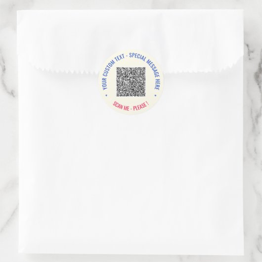 Uw QR Code Scan Info en aangepaste tekst Stickers (Tas)