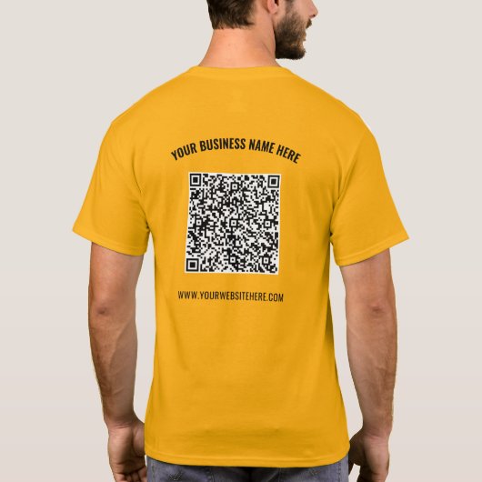 Uw QR Code Scan Info en Aangepaste Tekst T-Shirt (Achterkant)