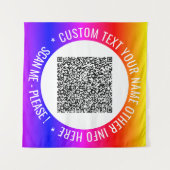 Uw QR Code Scan Info en Aangepaste Tekst Tapestry Wandkleed (Voorkant (horizontaal))