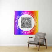 Uw QR Code Scan Info en Aangepaste Tekst Tapestry Wandkleed (In Situ (horizontaal))