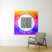 Uw QR Code Scan Info en Aangepaste Tekst Tapestry Wandkleed (In situ)