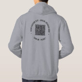 Uw QR Code Scan Info en Custom Text Hoodie (Achterkant)
