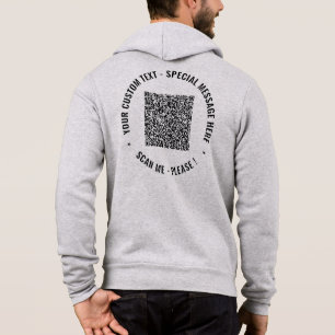 Uw QR Code Scan Info en Custom Text Hoodie