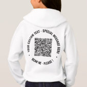 Uw QR Code Scan Info en Custom Text Hoodie (Achterkant)