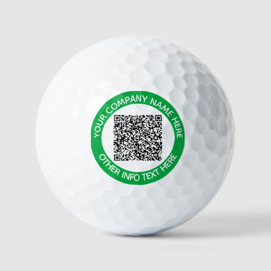 Uw QR Code Scan Info en Tekststempel Golfballen (Voorkant)