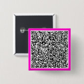 Uw QR-code scan info gepersonaliseerde knop cadeau Vierkante Button 5,1 Cm (Voorkant /achterkant)