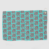 Uw QR-code scan info golf handdoek op maat gemaakt (Horizontaal)