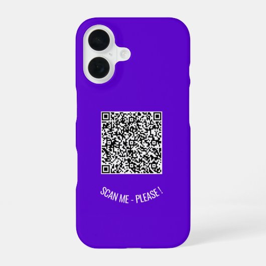 Uw QR Code Scan Info iPhone Case voorbeeld iPhone 16 Hoesje (Achterkant)
