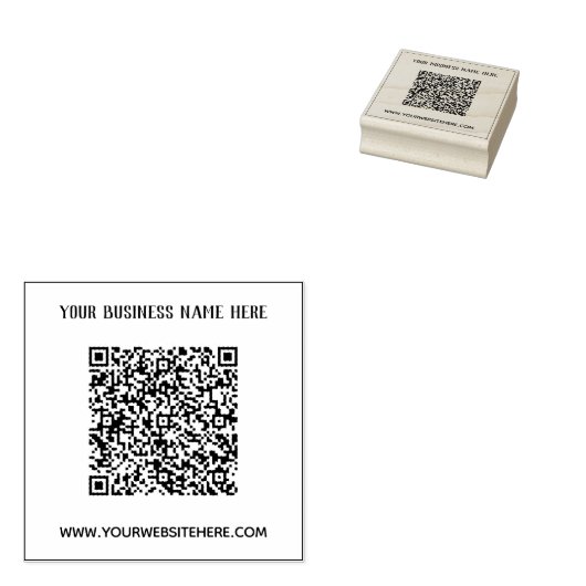 Uw QR-code Scan Info Naam Website Rubber Stamp Rubberstempel (Gestempeld)