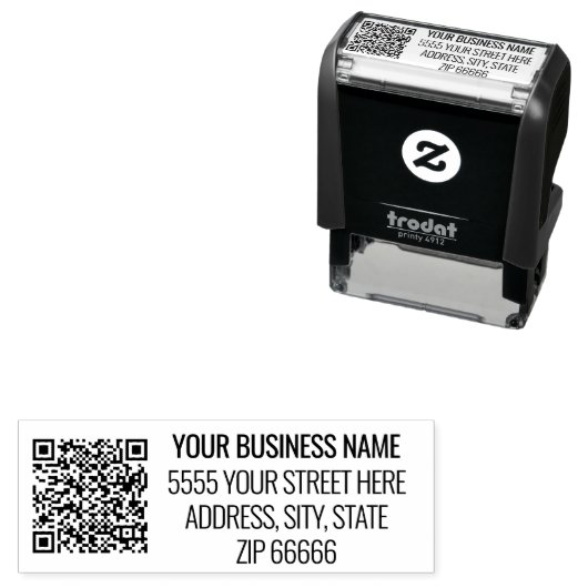 Uw QR Code Scan Info Stempel met Naam Adres (In situ)